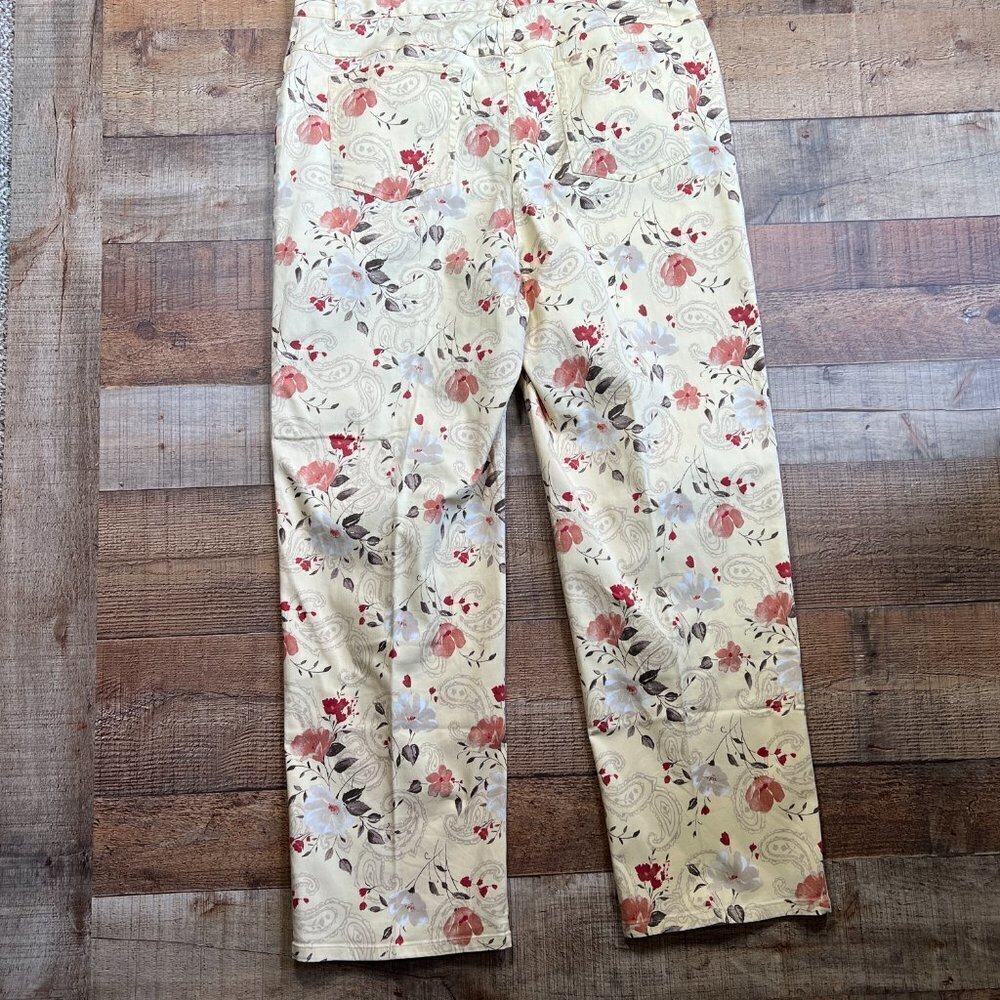 Christopher & Banks Yellow Floral Pants size 16 - Picture 4 of 4